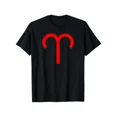 thumbnail image 1 of Minimalist Red Aries Zodiac Sign Unisex Cotton Short Sleeve Graphic T-Shirt, 1 of 6