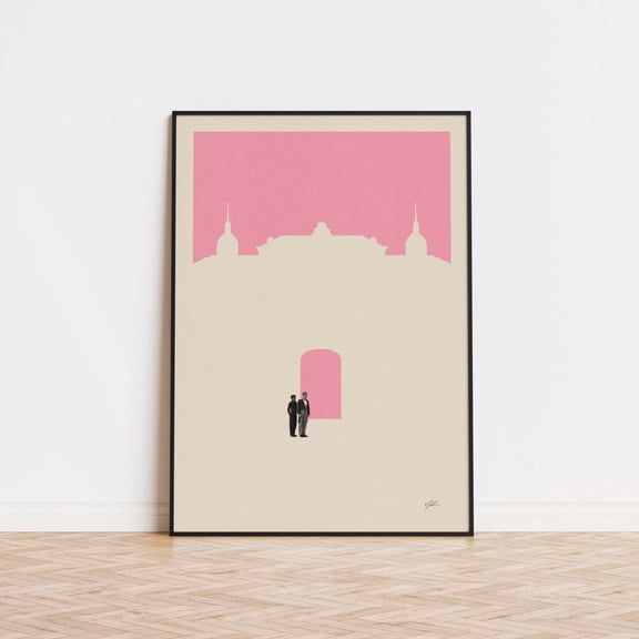 Minimalist Retro Art Print Wes Anderson Style Hotel Housewarming Gift, Unframed Poster