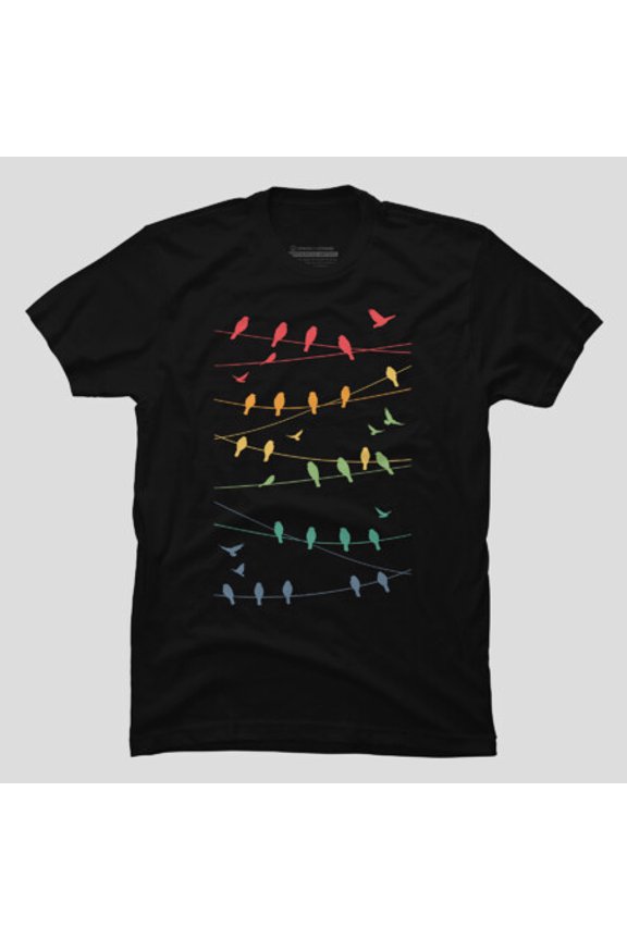 Minimalist Retro Birds Line Art Aesthetic Graphic T-shirt M2981366, Up to Size 5XL