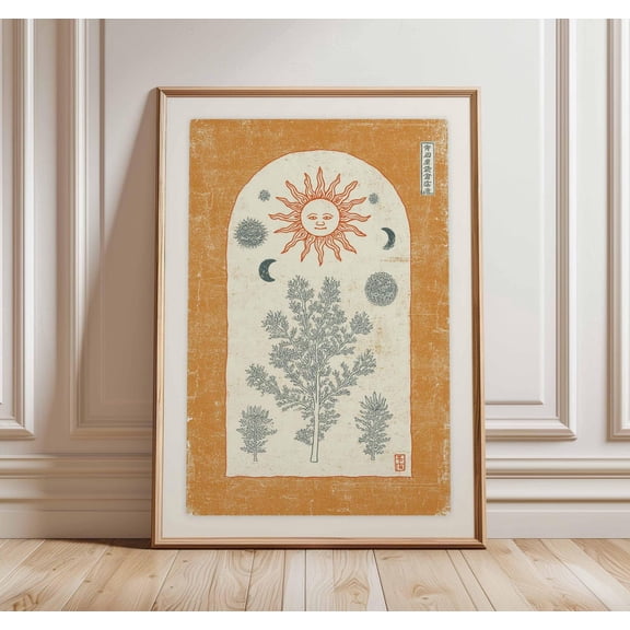 Minimalist Retro Botanical Plant Mid Century Style Arch Nature Art Print Unframed Paper Print