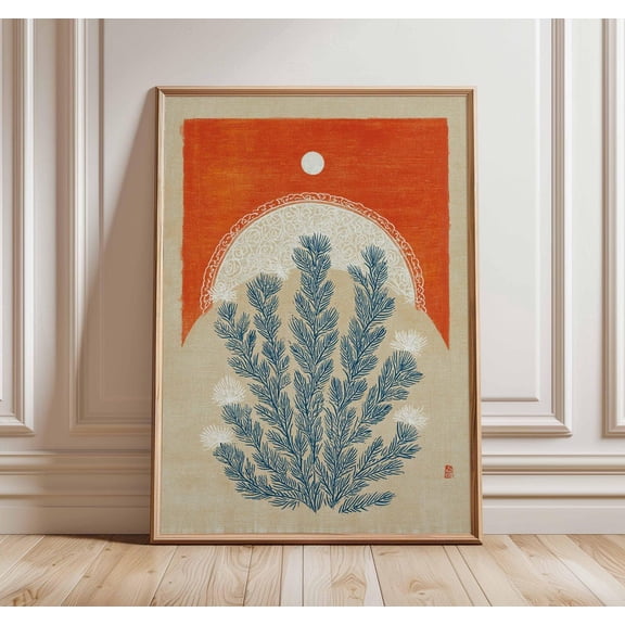 Minimalist Retro Botanical Plant Mid Century Style Arch Nature Art Unframed Paper Print