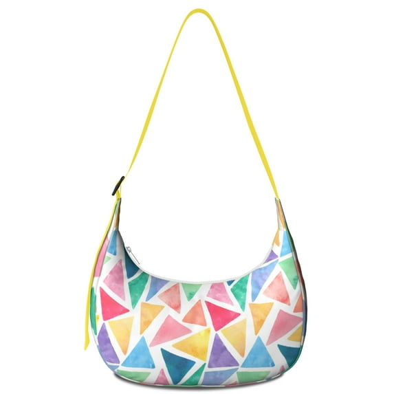 Minimalist Retro Crossbody Handbag for Women, Classic Artistic Shoulder Tote, Lightweight Water-Resistant Hobo Purse with Fashionable Geometric and Tie Dye Prints