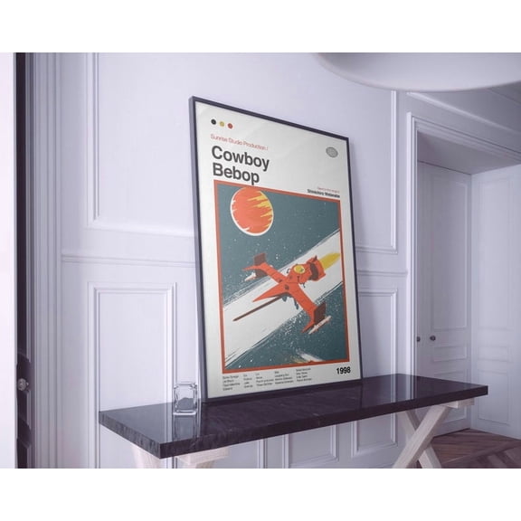 Minimalist Retro Space Bounty Hunter Cowboy Bebop Anime Poster Print Wall Art Decor 16x24 UNFRAMED