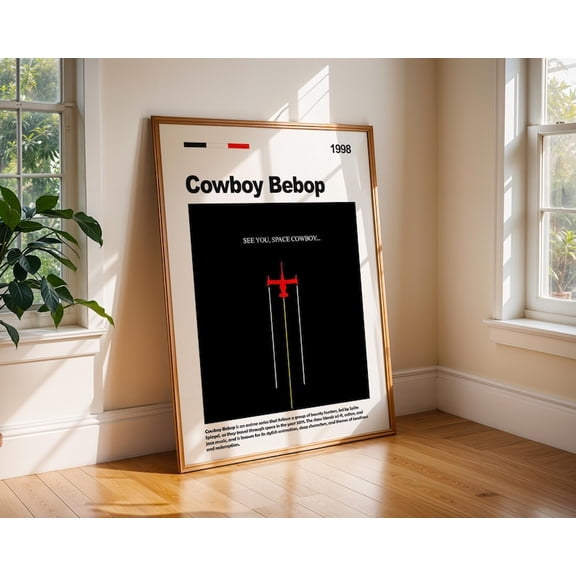 Minimalist Retro Space Western Theme Cowboy Bebop Anime Poster Print Wall Art Decor 12x18 UNFRAMED