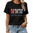 thumbnail image 1 of Minimalist Retro USA Patriotic God Bless America Aesthetic Graphic Tees Womans Tshirt Black/White S-5XL Tops, 1 of 4