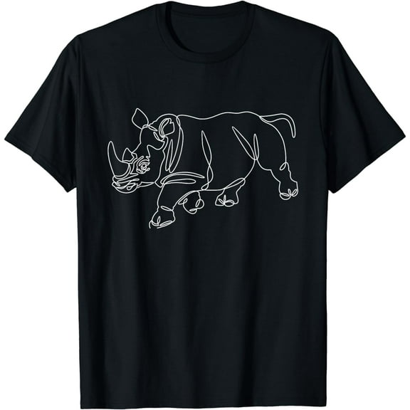 Minimalist Rhino - Zoologist Rhinoceros Safari Animal Lover T-Shirt
