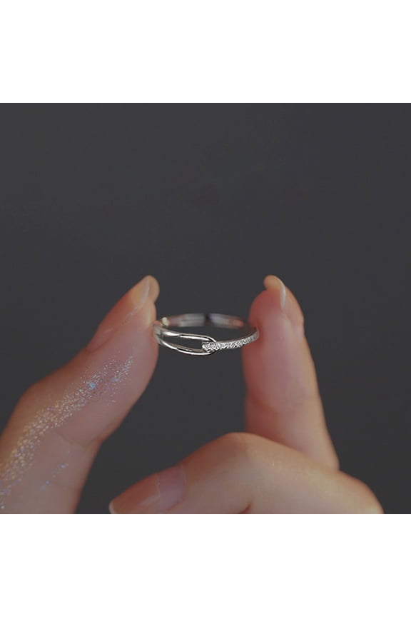 Minimalist Ring with Adjustable Opening & Artificial Diamonds