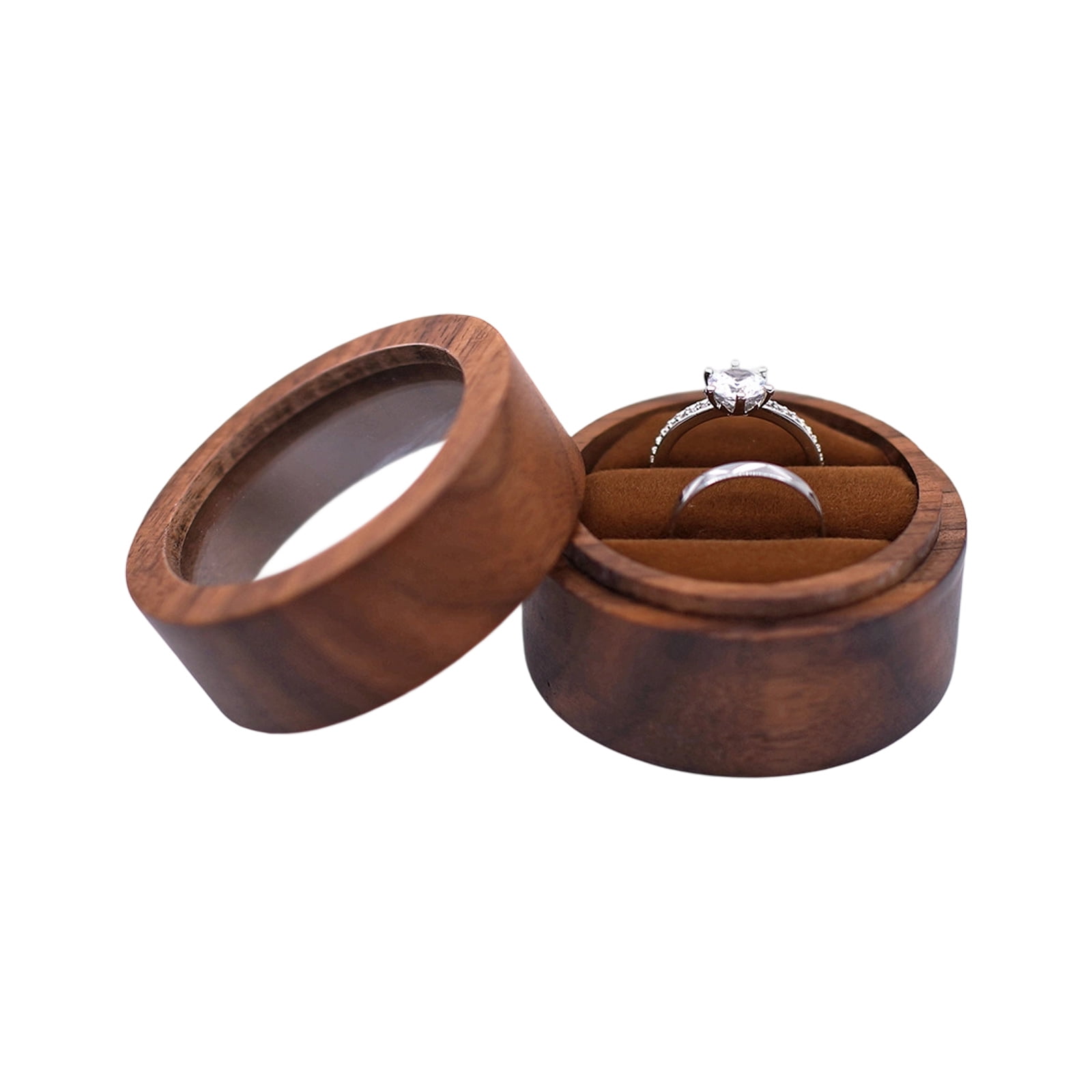 Ring Case With Minimalist Rings Holder, Single & Double Compartment Display Case for ...