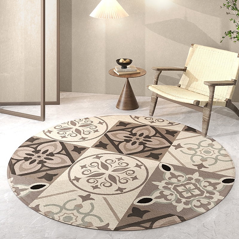 Minimalist Round Lounge Rug Fluffy Soft Bedroom Decor Bedside Carpet ...