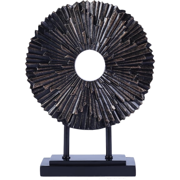 Minimalist Round Statue Above Cabinet Decor Kitchen, Modern Decorative Sculpture Home Decorations for Living Room Coffee Table, Office Decor Items, Center Pieces Decoration (Black)