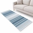 Minimalist Runner Rug 2.6'x10', Country Haze Blue Gradient Stripe Soft ...