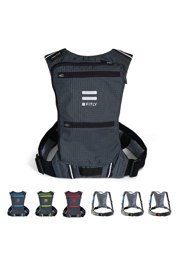 Minimalist Running Pack - Fitness Backpack Phone Holder, Storage, Thoracic Belt - Carry Personal Items - Running Gear For Men & Women - Lightweight Hydration Water Backpack