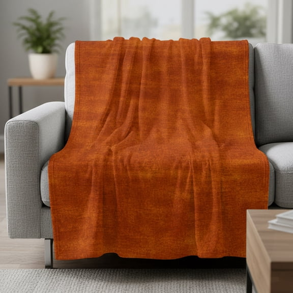 Minimalist Rust Red Fleece Blanket, Vintage Art Distressed Pattern Farmhouse Ultra Soft Warm Throw Blanket Lightweight Plush Bed Blanket, Home Decor Throws for Couch Bed Sofa, 30x40 inches