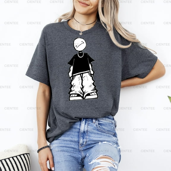 Minimalist Sad Face T-Shirt , Sweatshirt , Hoodie - Cartoon Doodle Graphic Tee , For Men/Women,Up to 5XL , For Men/Women,Up to 5XL