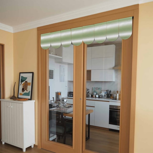 White Gradinet Minimalist Sage Green Door Banner White and Green Gradient Modern Art ...