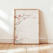Minimalist Sakura Blossom Japanese Cherry Blossom Zen Ink Branch Unframed Paper Print