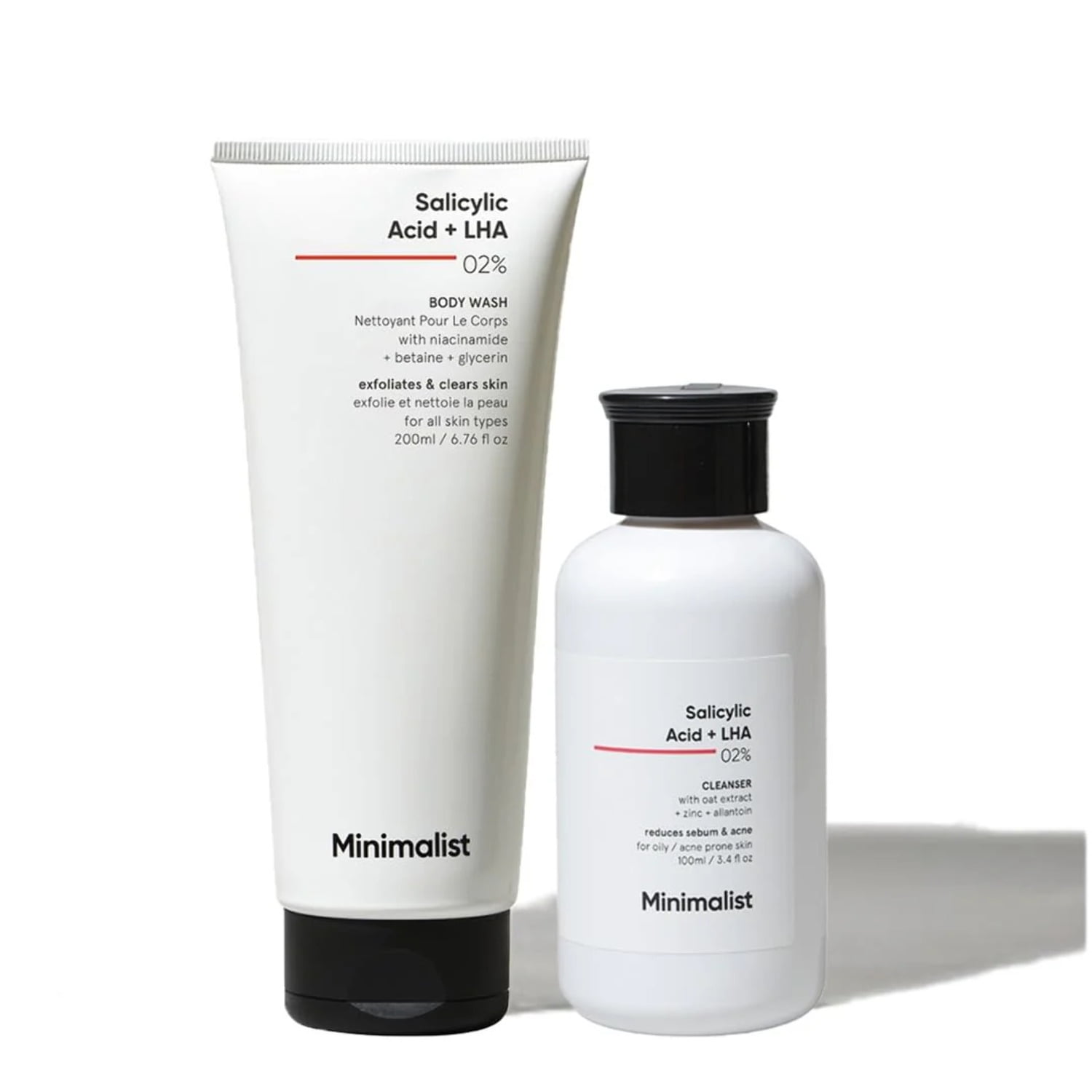 Minimalist Salicylic Acid Face Wash and Body Wash Combo Anti Acne