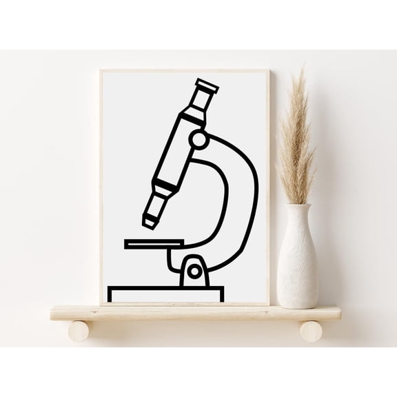 Minimalist Science Art Print - Modern Biology Chemistry Decor 8x12 UNFRAMDE