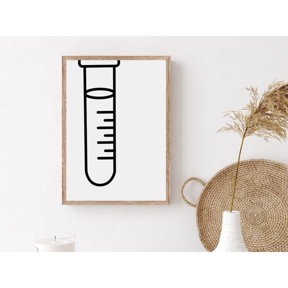 Minimalist Science Art Print - Modern Biology Chemistry Decor 8x12 UNFRAMDE