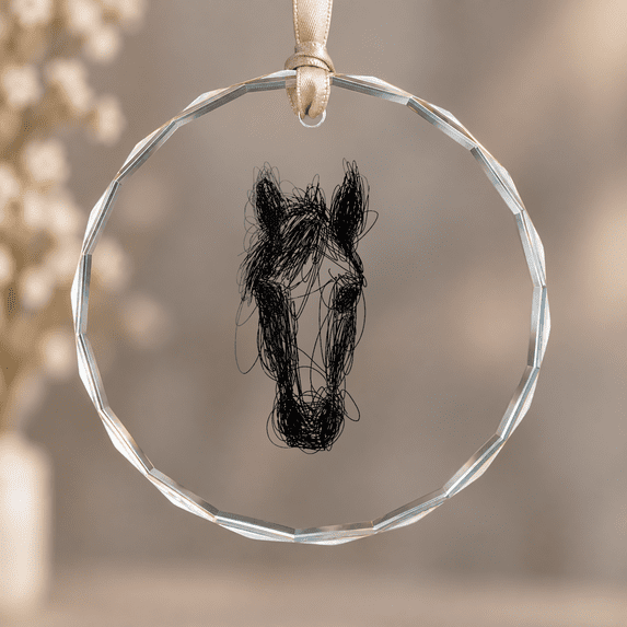 Minimalist Scribble Horse Face Abstract Line Art Horse Christmas ...