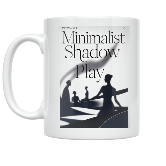 Minimalist Shadow Play Design - Art Enthusiast - 11 oz Ceramic Coffee Mug
