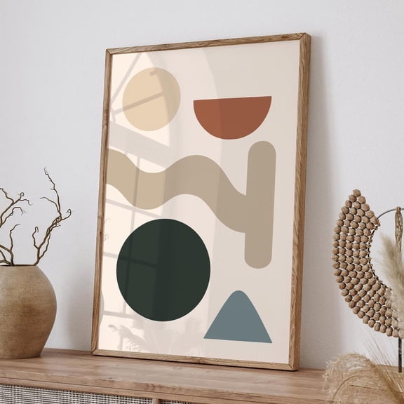 Minimalist Shapes Art Modern Geometric Poster, Unframed Paper Poster 16x20in