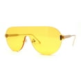 thumbnail image 1 of Minimalist Shield Rimless Racer Retro Sunglasses Gold Yellow, 1 of 4