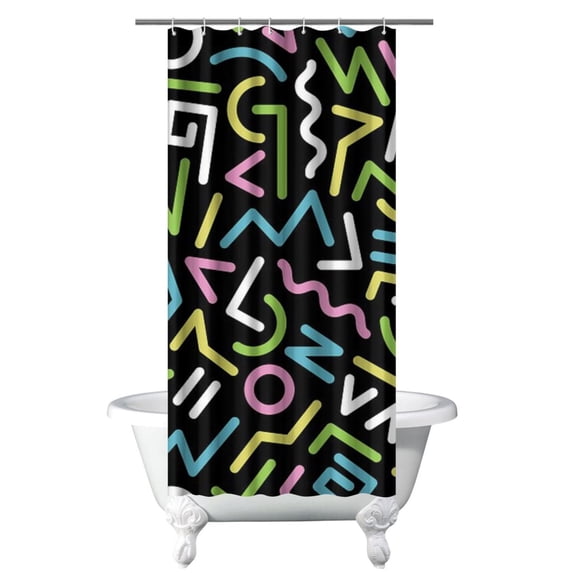 Minimalist Shower Curtain Fashion Stylish Chic Modern Aesthetic Classic Abstract Geometric Retro Vintage Artistic Colorful Abstract Pop Art Graffiti Art Tie Dye Psychedelic Art Rainbow Gradient