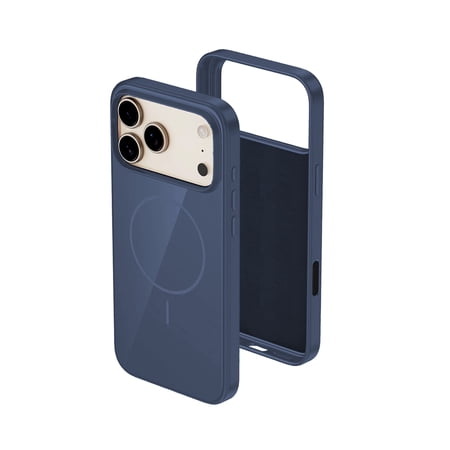 Minimalist Silicone Case with Built-In MagSafe for iPhone 17 Pro Max - Dark Blue