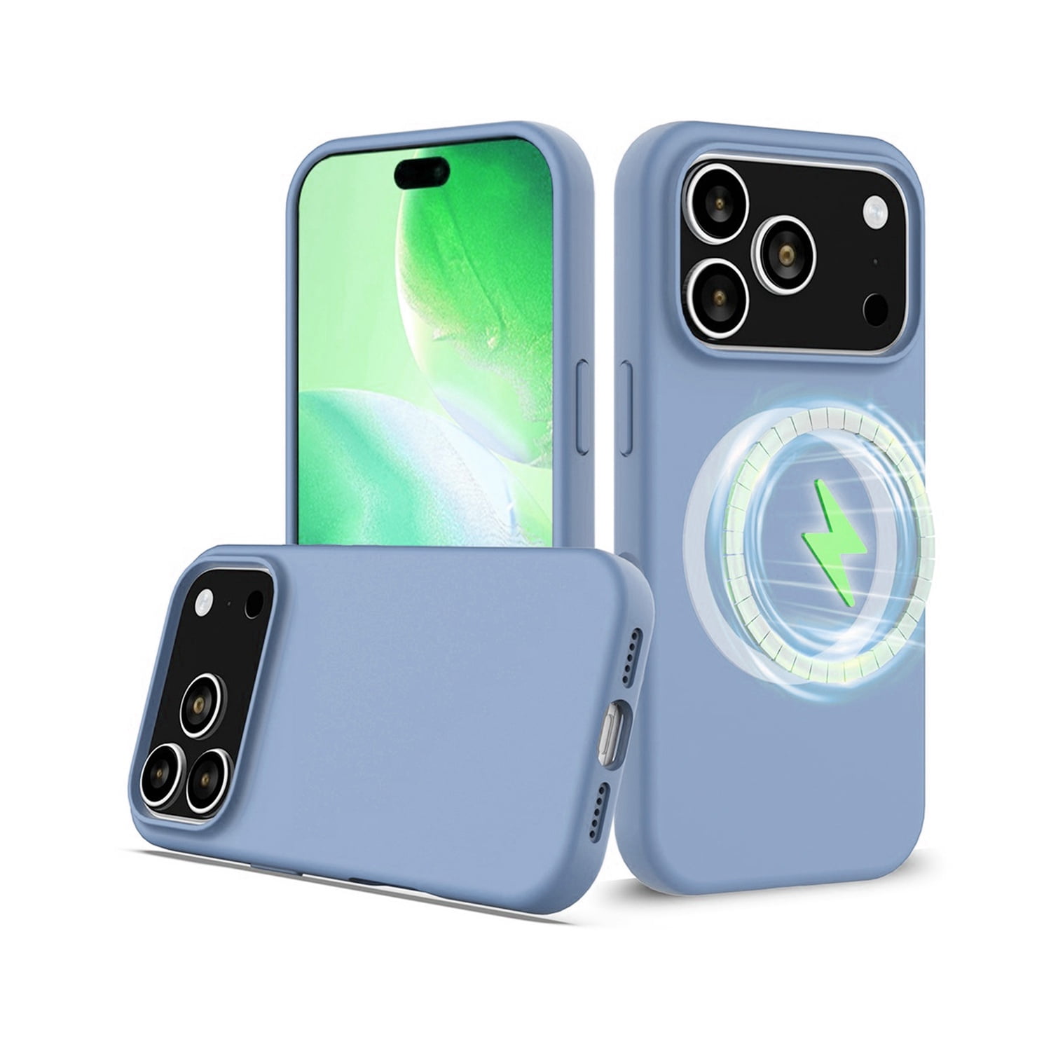Minimalist Silicone MagSafe Protective Cover for iPhone 17 Pro Max - Light Blue