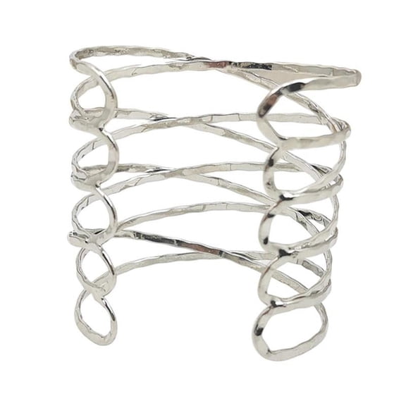Minimalist Simple Coil Upper Arm Band Cuff Armlets for Women Girls Arm Bangle Adjustable -