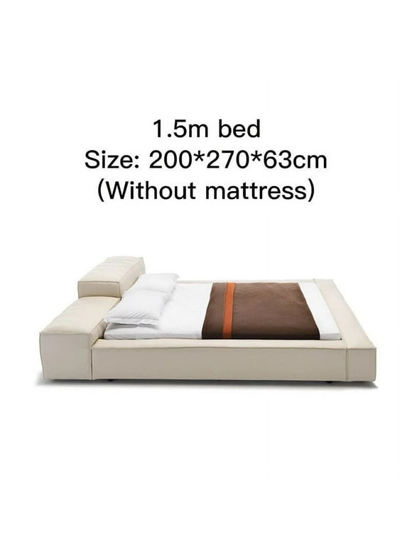 Minimalist Simple Comfortable Double Bed Nordic Bedroom Furniture Fabric Tatami King Size Bed Frame
