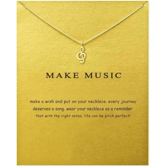 Minimalist Simple Tiny Music note Pendant Necklace for Women Necklace with Meaning Card Musician Jeweiry[g2931]