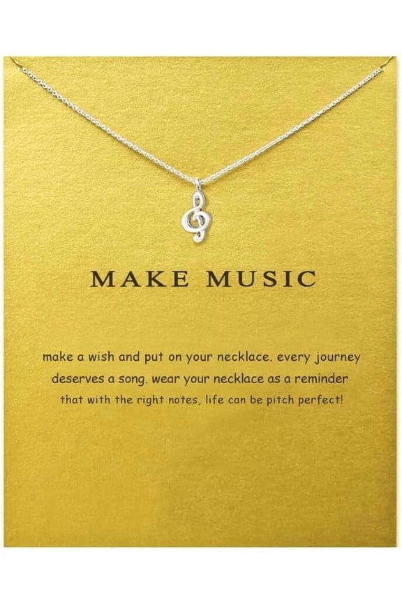 Minimalist Simple Tiny Music note Pendant Necklace for Women Necklace with Meaning Card Musician Jeweiry[s4516]