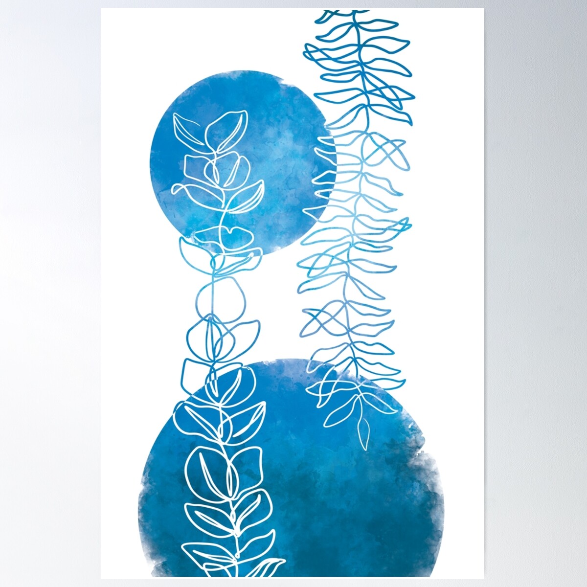 Minimalist Single Line Art, Abstract Floral Drawing Featuring Geometric ...
