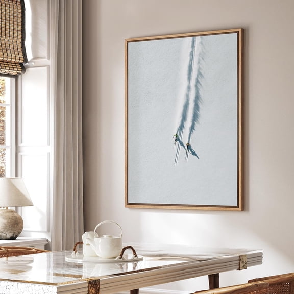Minimalist Skiing Aerial Winter Sports Poster, Unframed Size 16x24