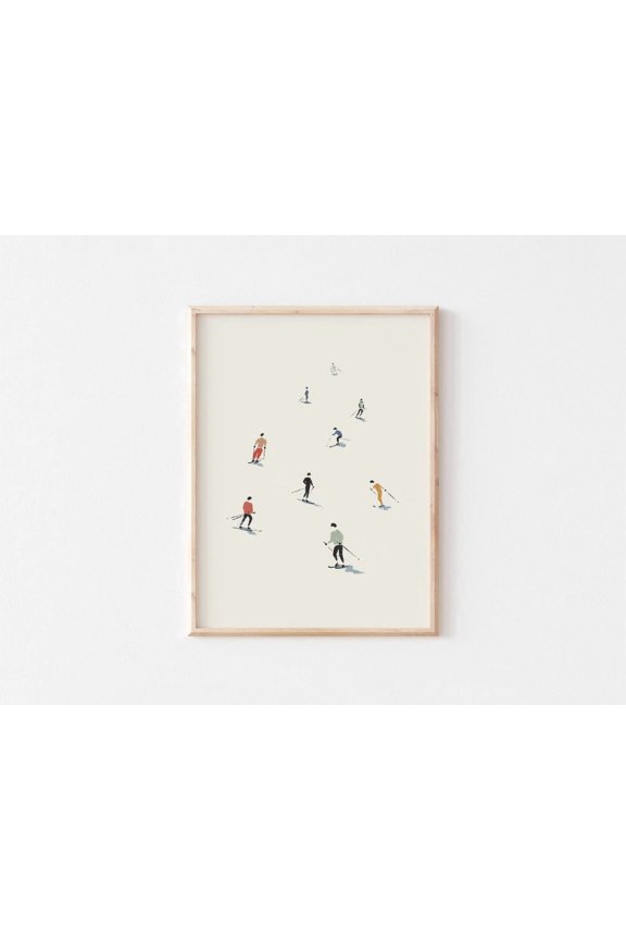 Minimalist Skiing Art Print Winter Sports
