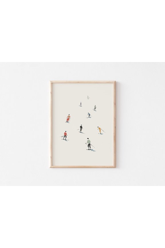 Minimalist Skiing Art Print Winter Sports