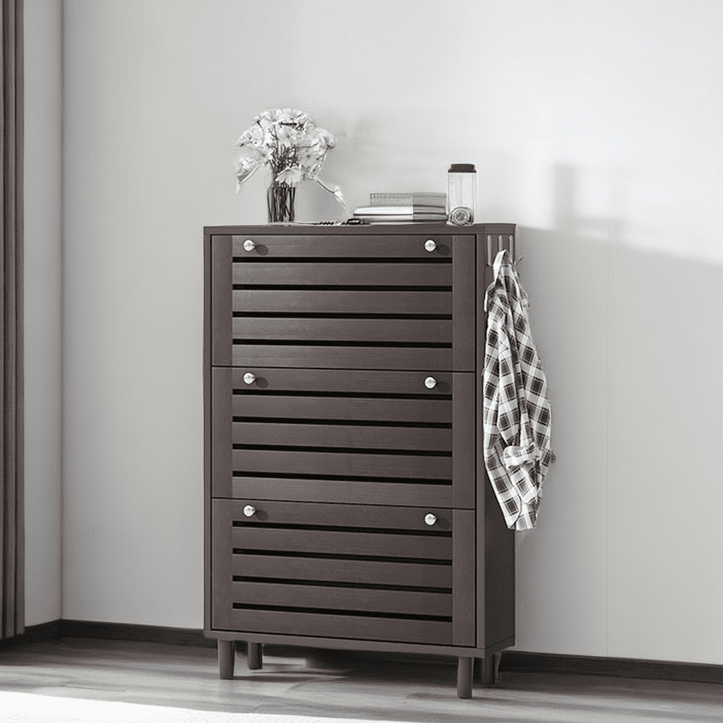 Minimalist Slim Shoe Storage Cabinet with Hanging Hooks, Slits Design ...