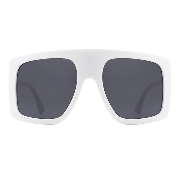 Minimalist Slim Square UV-Protective Sunglasses (Women & Unisex) in Creamy White