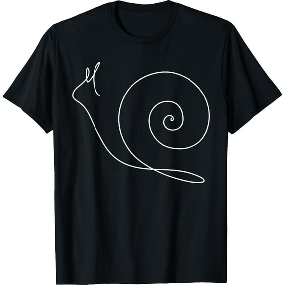 Minimalist Snail Minimalism Outline Lineart Softstyle Unisex T-Shirt,Black Color,Size YL
