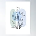 thumbnail image 1 of Minimalist Snowdrop Flowers - Simple Botanical Drawing With Blue And Green Shapes Poster Wall Art, Modern Wall Decor For Living Room Bedroom, 16x24 UNFRAMED, 1 of 3