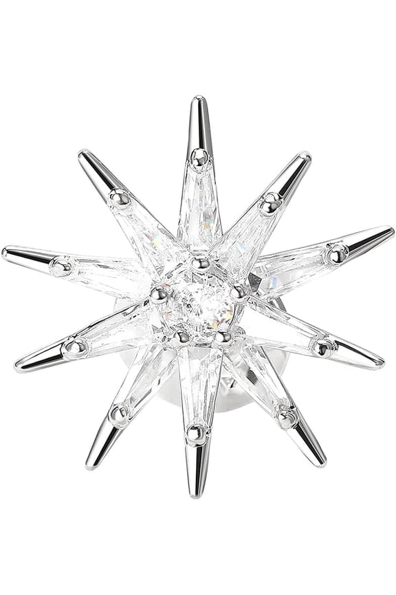Minimalist Snowflake Cubic Zirconia Brooch for Women Elegant Lapel Pins Crystal Winter Bride Wedding Dancing Party Dress Suit Accessories Family Girlfriend Birthday Christmas Valentine's Day Gifts