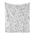 thumbnail image 1 of Minimalist Soft Flannel Fleece Blanket, Digital Dots Spots Urban Art Deco Featured Futuristic Modern Fashion Design, Cozy Plush for Indoor and Outdoor Use, 60" x 80", White and Black, by Ambesonne, 1 of 6