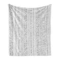 thumbnail image 1 of Minimalist Soft Flannel Fleece Blanket, Vertical Big Little Dots Featured Stripes Monochrome Textured Bohemian Art, Cozy Plush for Indoor and Outdoor Use, 50" x 70", White and Black, by Ambesonne, 1 of 6