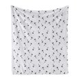 thumbnail image 1 of Minimalist Soft Flannel Fleece Throw Blanket, Caribbean Palm Unusual Hipster Modern Minimalist Aloha Illustration, Cozy Plush for Indoor and Outdoor Use, 60" x 80", Black and White, by Ambesonne, 1 of 6