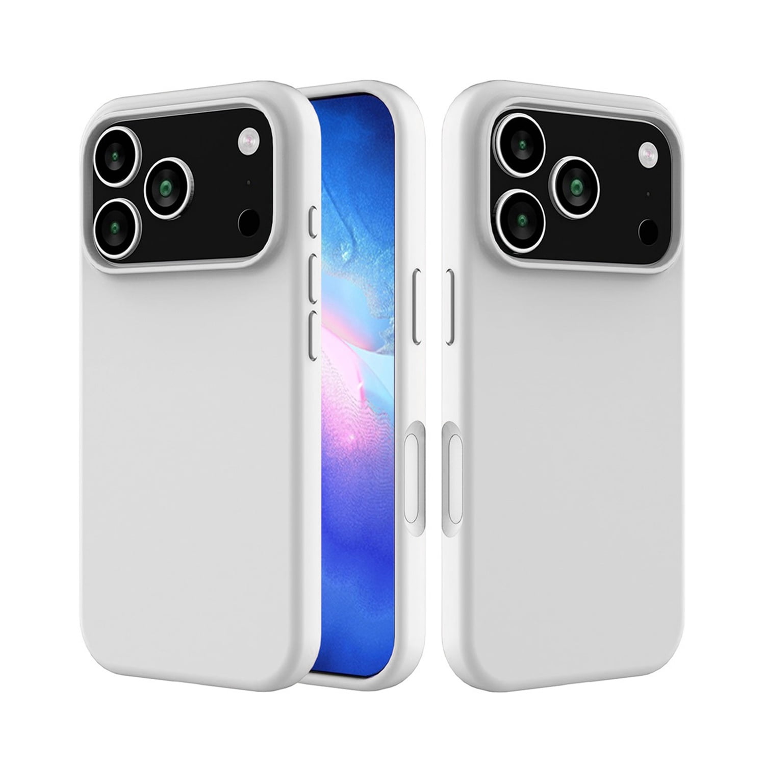 Minimalist Soft Silicone Cover for iPhone 17 Pro Max - White