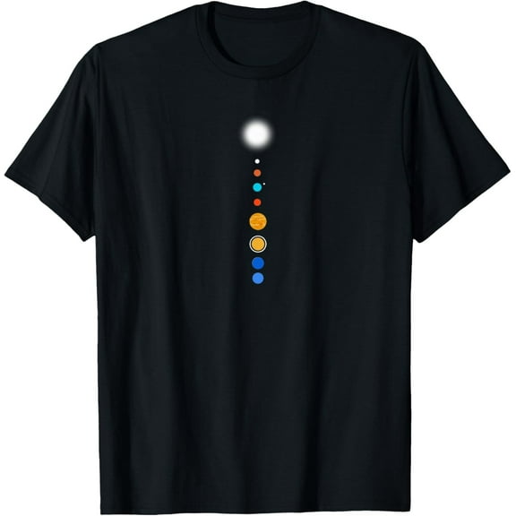 Minimalist Solar System Tee – Clean Space Graphic, Soft Cotton Unisex T-Shirt