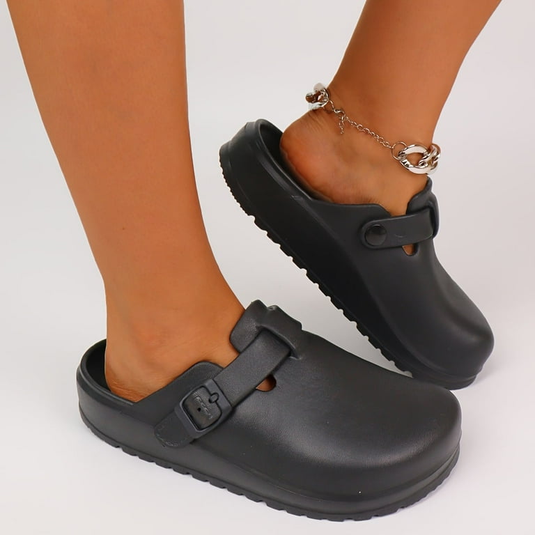 Minimalist Solid Color Clogs Casual Slip On Closed Toe Platform Soft Sole Garden Clogs Non slip EVA Beach Shoes Outdoor Clog Slides Sandals 41 Walmart