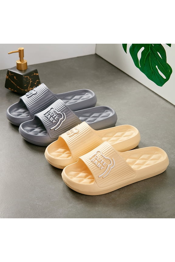 Minimalist Solid Color EVA Household Slides Soft Thick Platform Sole Quick-Dry Shower Beach Slippers